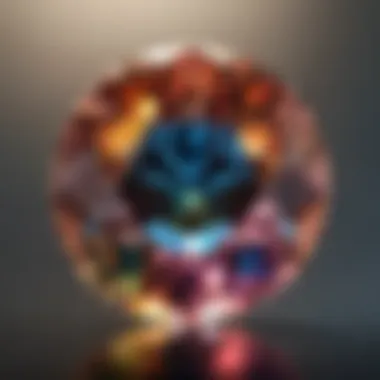 Color spectrum observed in a diamond under sunlight