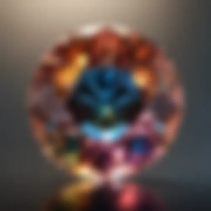 Color spectrum observed in a diamond under sunlight