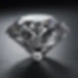 A close-up view of a sparkling lab-created diamond