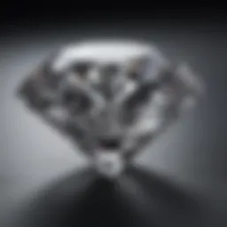 A close-up view of a sparkling lab-created diamond