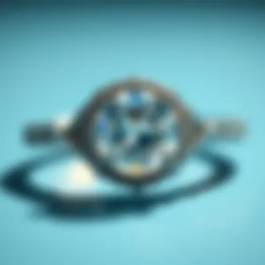 Close-up of the intricate setting of a diamond engagement ring