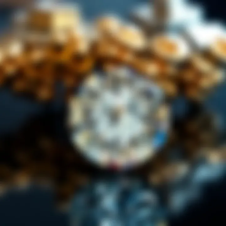 A luxurious display of a four carat diamond, highlighting its market value in the jewelry industry.