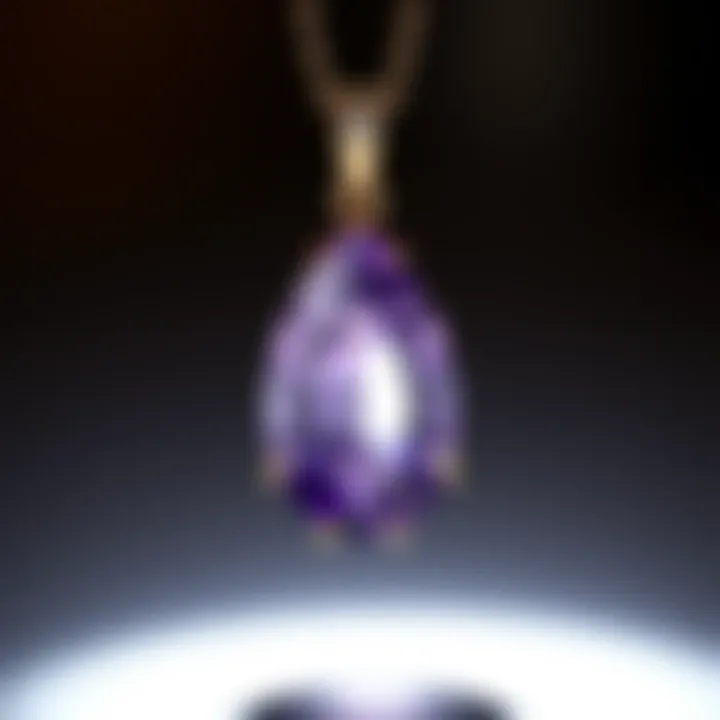 Elegant amethyst pendant set in a delicate gold design