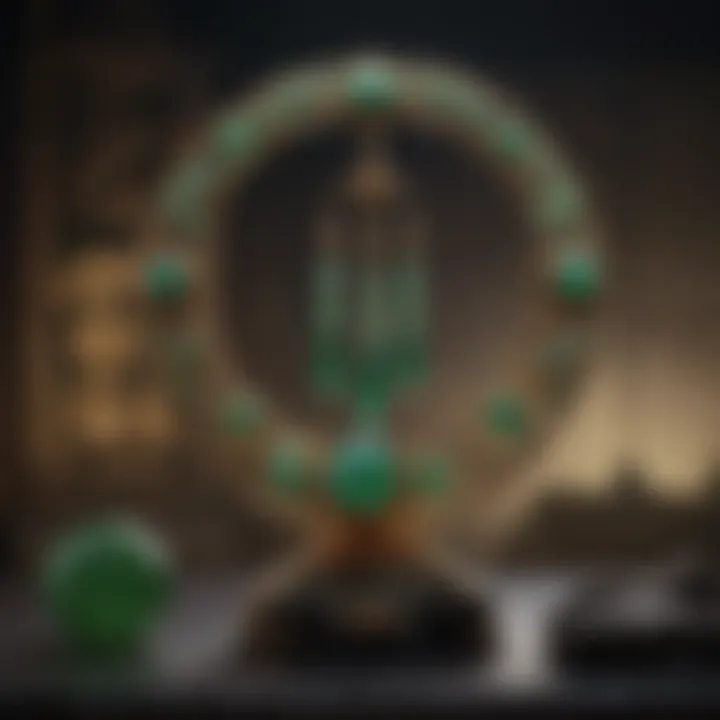 Collection of jade jewelry set against a cultural backdrop