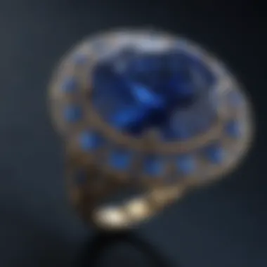 Captivating Beauty of Bright Blue Sapphire A stunning bright blue sapphire displayed on a velvet background