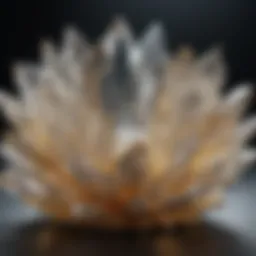 Radiance of clear crystal with delicate gold veins