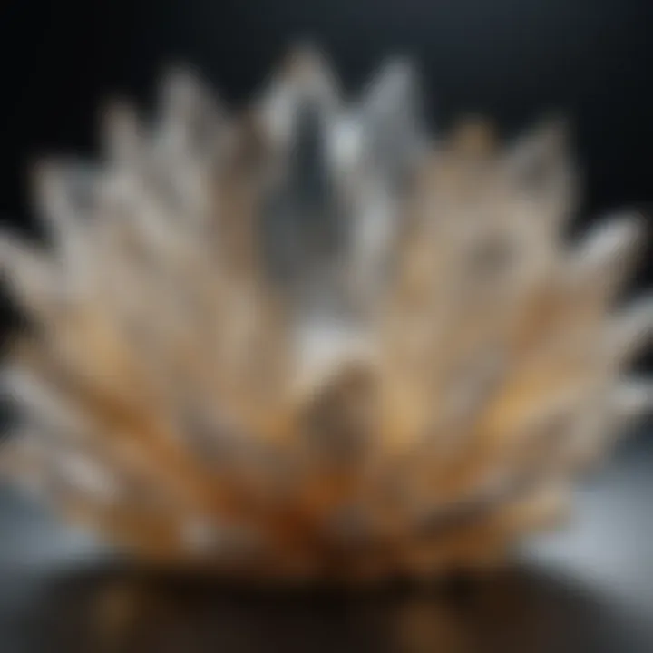 Radiance of clear crystal with delicate gold veins