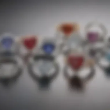 Elegant display of various heart-shaped engagement rings