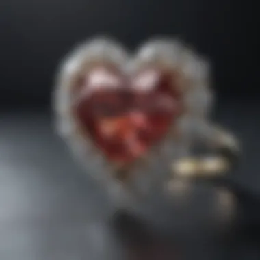 Symbolic representation of love with heart-shaped diamonds