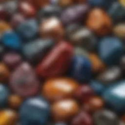 A close-up of various polished ore pieces showcasing their dazzling colors and textures.