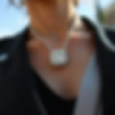 Trendy outfit featuring a diamond chain pendant as a statement piece