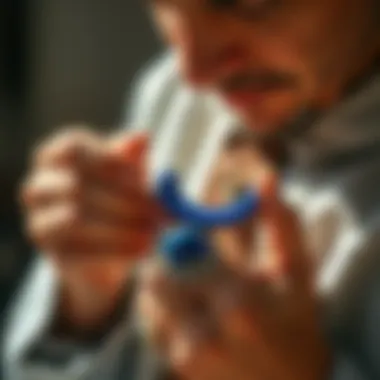 Artisan Crafting Lapis Lazuli Jewelry An artisan delicately crafting a lapis lazuli necklace, highlighting the intricate details of the craftsmanship.