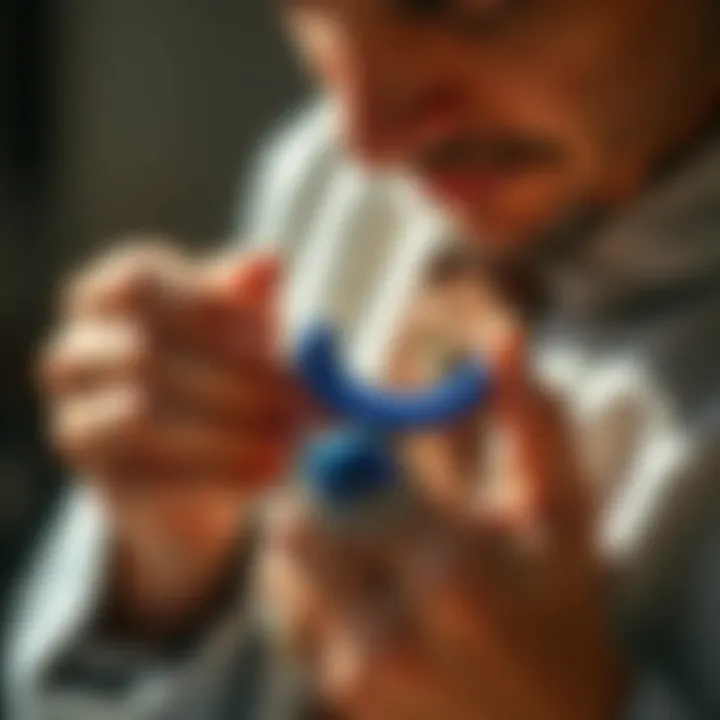 Artisan Crafting Lapis Lazuli Jewelry An artisan delicately crafting a lapis lazuli necklace, highlighting the intricate details of the craftsmanship.