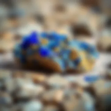 Natural Lapis Lazuli Formation A geological formation of lapis lazuli in its natural state, illustrating its origin and beauty.