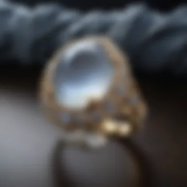 Artistic representation of moonstone's historical significance in jewelry