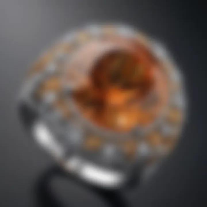 An elegant topaz ring set in a unique and intricate design.