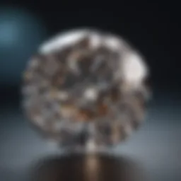Elegantly cut Windsor diamond with intricate facets