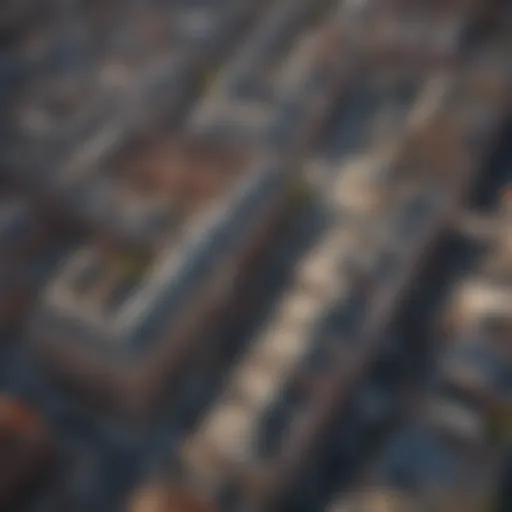 Aerial view of the Antwerp Diamond District showcasing its vibrant streets and historic architecture