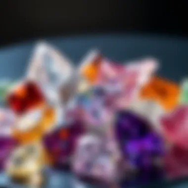 Stunning array of diverse gemstones showcasing crystallization