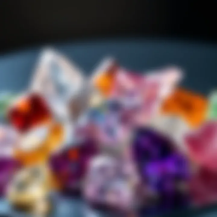 Stunning array of diverse gemstones showcasing crystallization