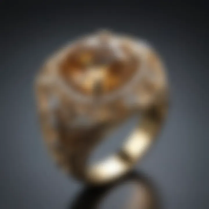 Before and after comparison of a gold diamond ring's shine