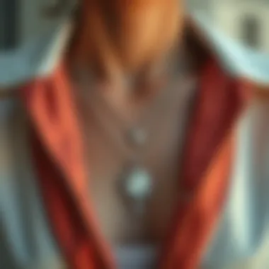 Personalized Necklace Enhancing Fashion Elegant personalized necklace paired with a fashionable outfit