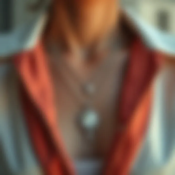 Personalized Necklace Enhancing Fashion Elegant personalized necklace paired with a fashionable outfit