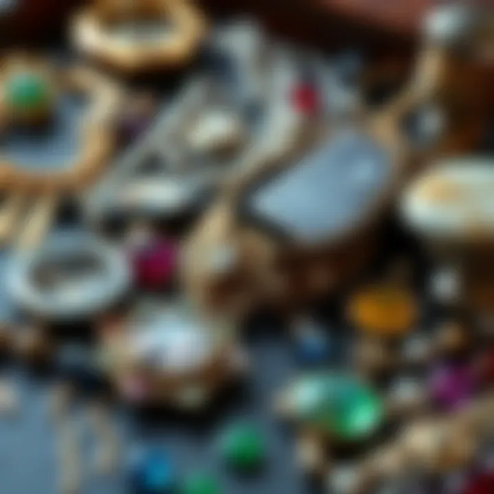 Artistic Display of Necklace Crafting Materials Materials used in crafting personalized necklaces arranged artistically