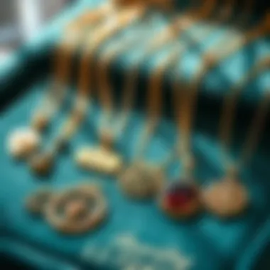 Diverse Styles of Personalized Necklaces A variety of personalized necklaces displayed on a velvet surface
