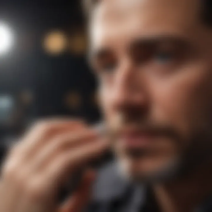 Professional jeweler inspecting a diamond ring
