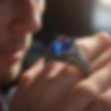 Artisan Crafting a Customized Sapphire Ring Artisan crafting a customized sapphire engagement ring