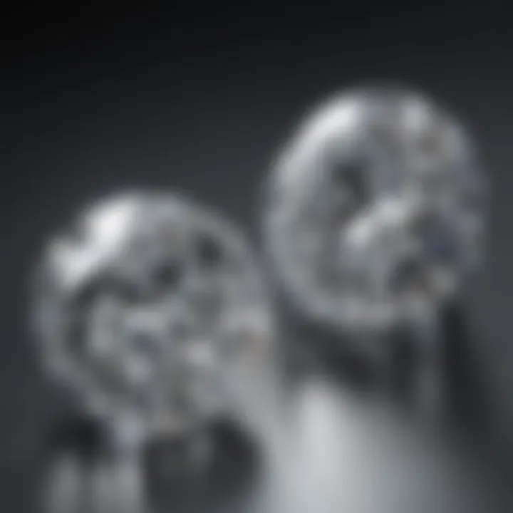 Close-up of a simulated diamond showcasing its brilliance