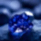 A stunning close-up of tanzanite showcasing its deep blue and violet hues