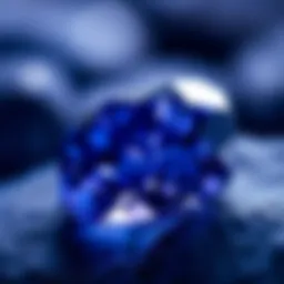 A stunning close-up of tanzanite showcasing its deep blue and violet hues