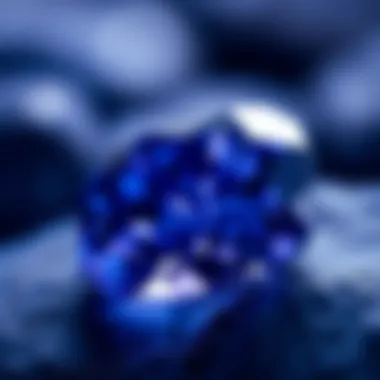 Close-Up of Tanzanite Gemstone A stunning close-up of tanzanite showcasing its deep blue and violet hues