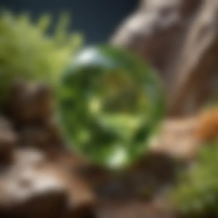 Illustration depicting the geological formation of peridot