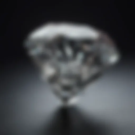 A close-up view of a diamond showcasing its brilliant cut and facets