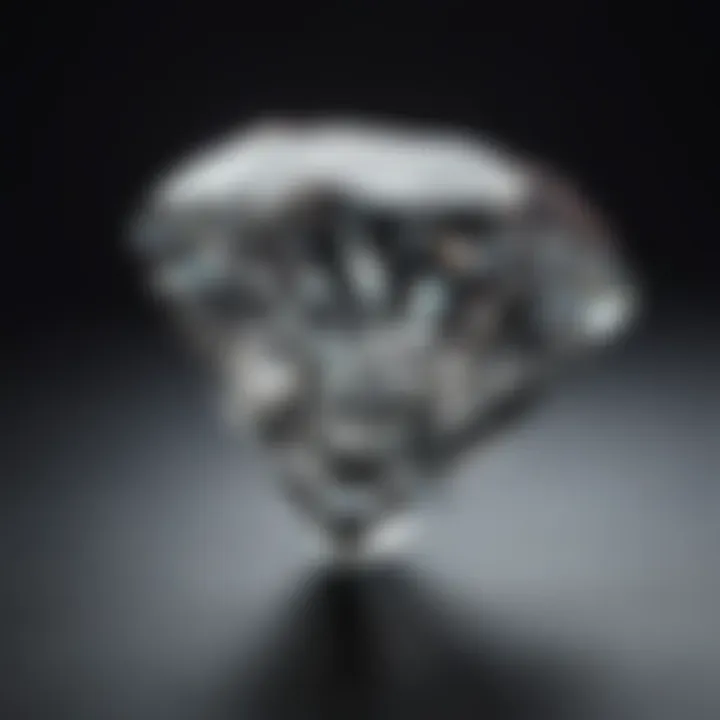A close-up view of a diamond showcasing its brilliant cut and facets