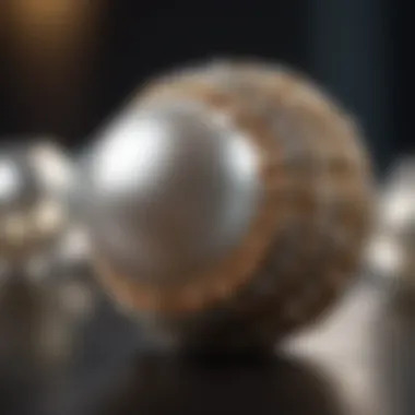 The Intricate Beauty and Value of a Pearl Close-up of a pearl with light reflections