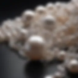 Diverse types of pearls showcased together