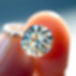A close-up of a small diamond showcasing its brilliance and clarity.
