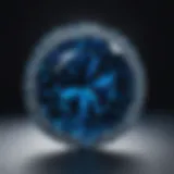 Diamond exhibiting blue fluorescence under UV light