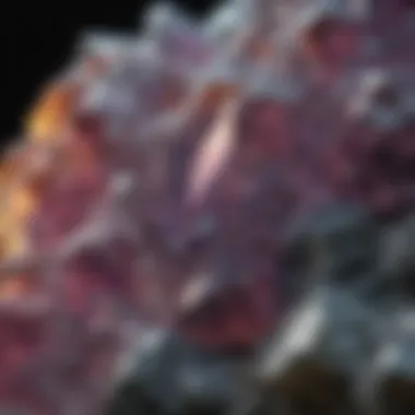 Close-up of a specific stone with unique crystalline structure, showcasing its potential for radiation interaction.