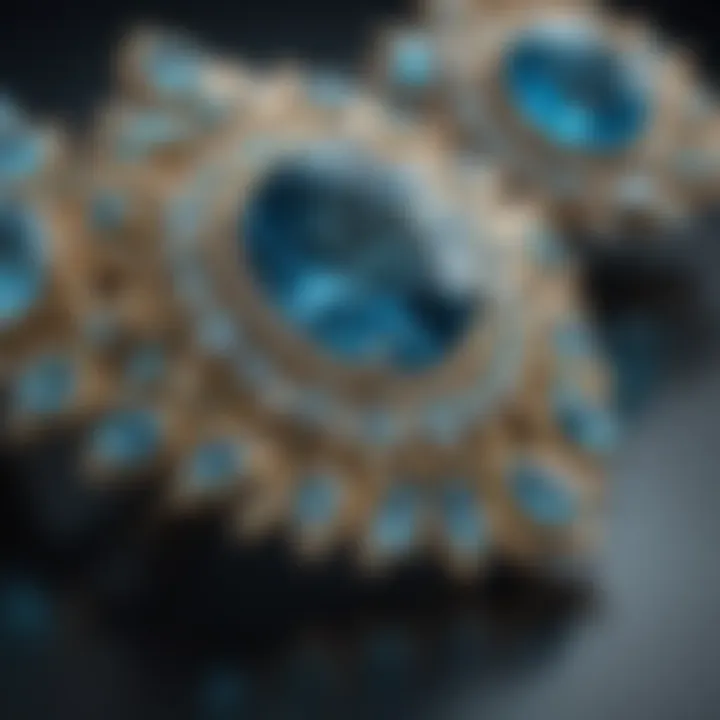 Jewelry piece featuring blue zircon, highlighting its elegance in design