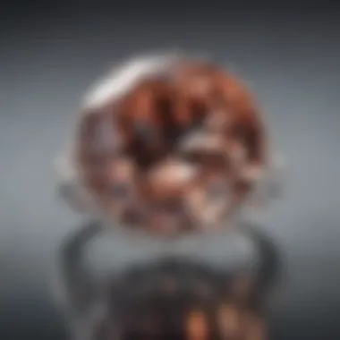 Close-up of a cubic zirconia gemstone reflecting light