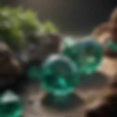 An illustration depicting the geological formation of emeralds in nature