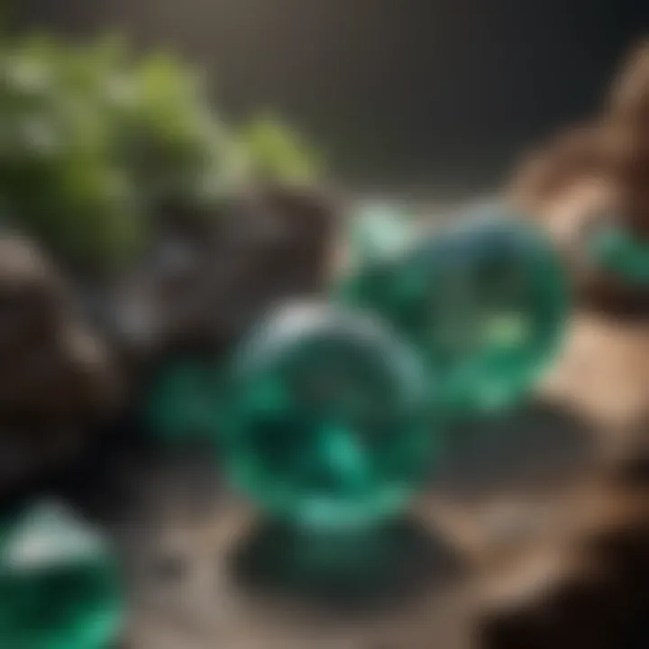 An illustration depicting the geological formation of emeralds in nature