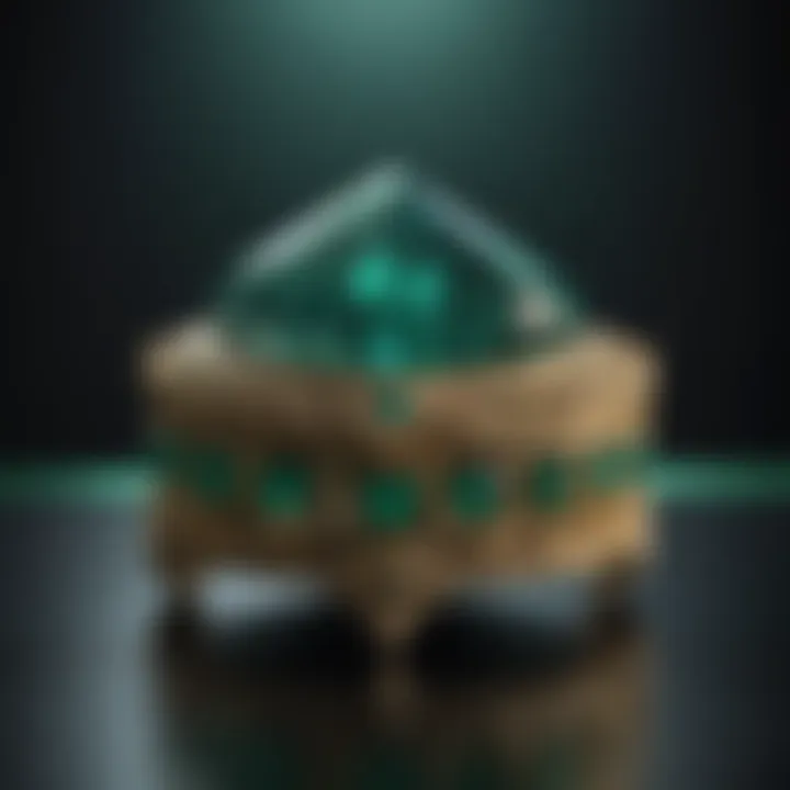 An artistic representation of emeralds throughout history in various cultures