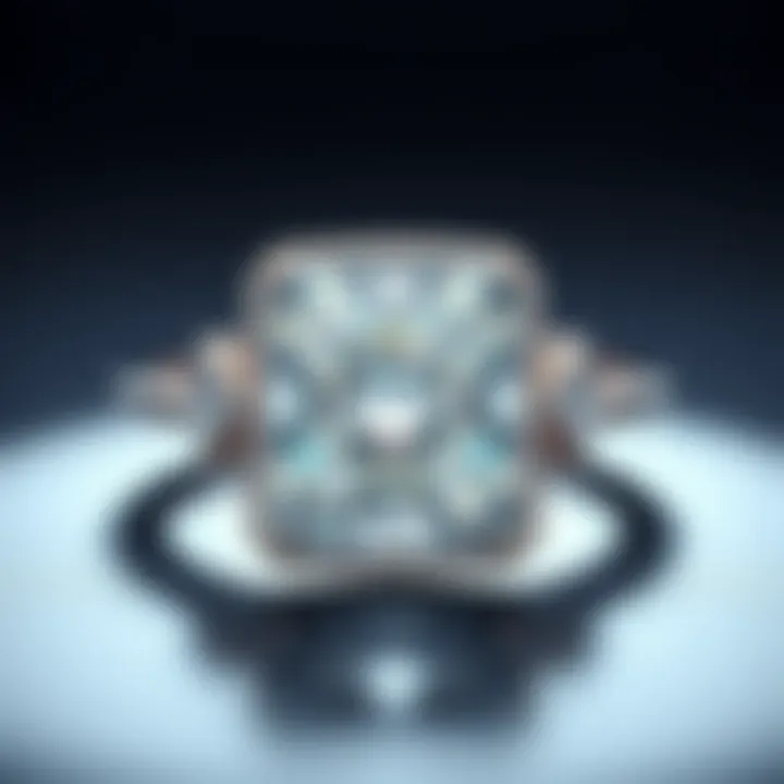 Elegant jewelry design featuring a one carat princess cut diamond in a ring setting