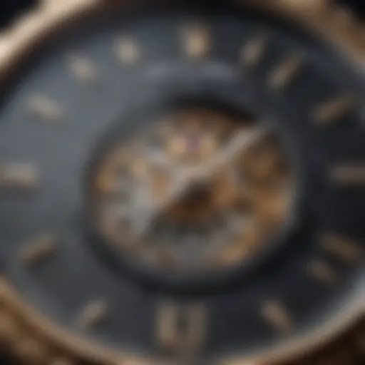 A close-up view of a luxury watch showcasing intricate dial design.